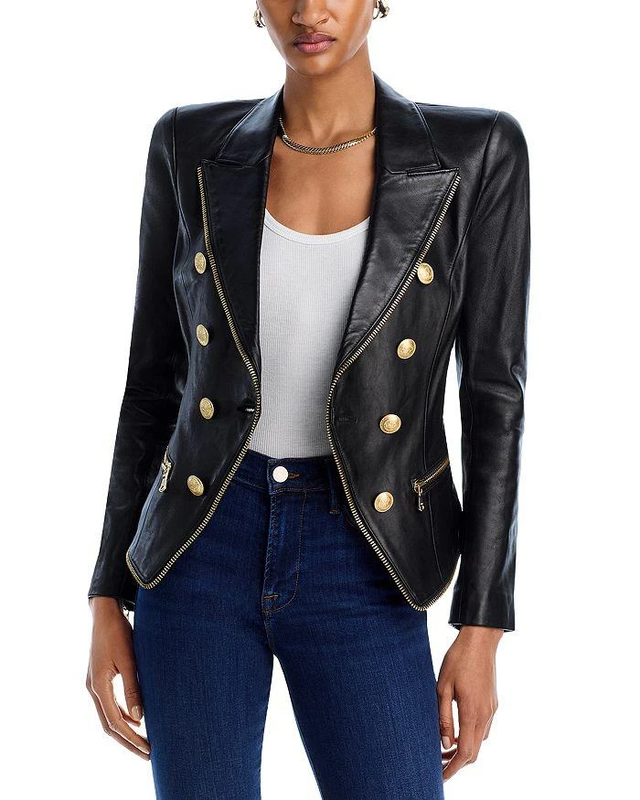 L'Agence Ottilie Leather Blazer 1