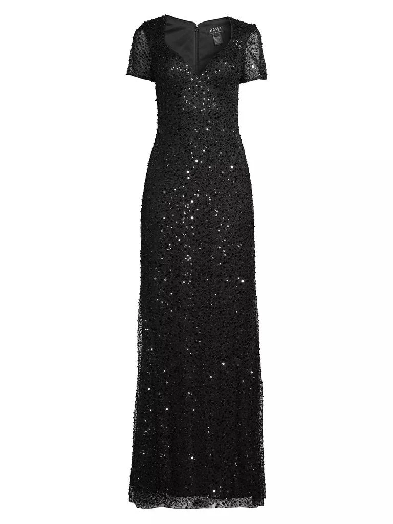 Basix Black Label Beaded &amp; Sequined Gown 1