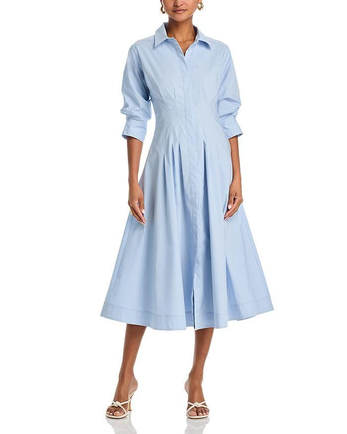SIMKHAI Jazz Poplin Pintuck Midi Dress 1