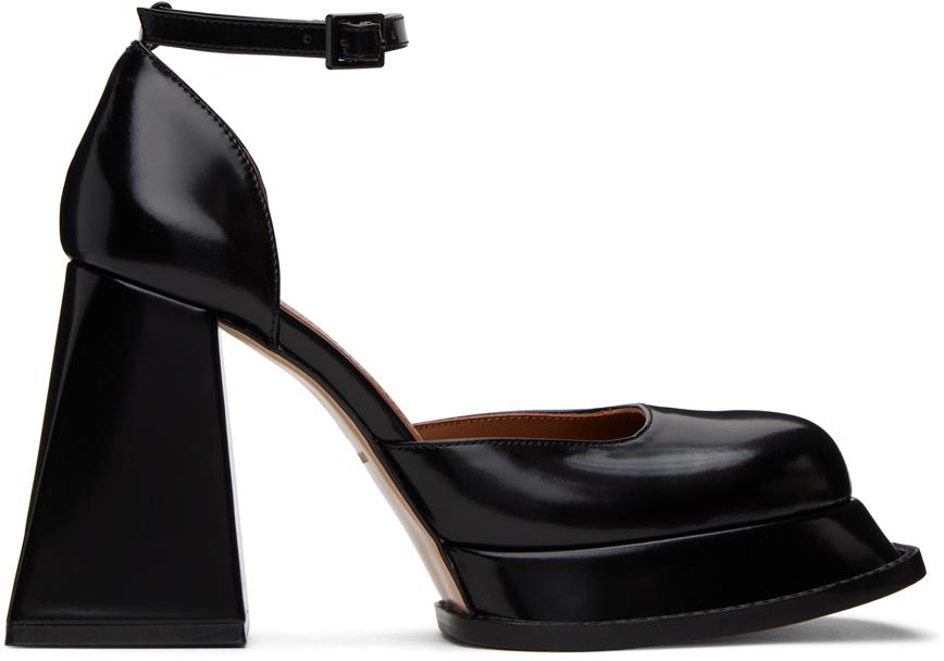 SHUSHU/TONG Black Square Toe Heels