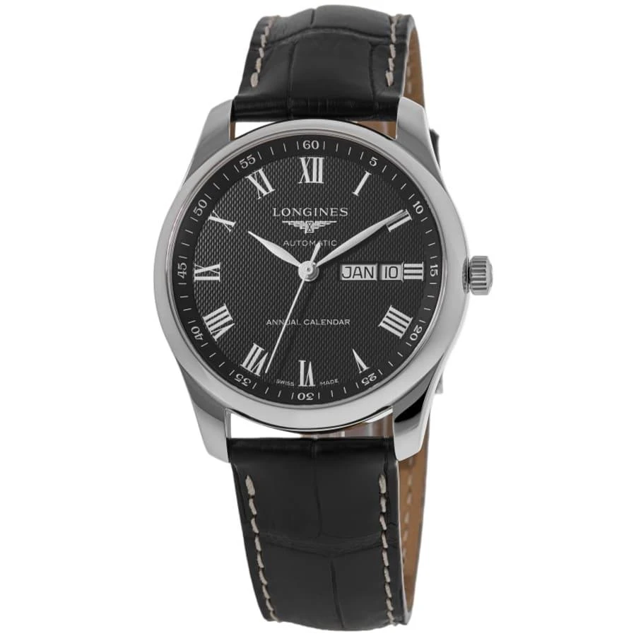 Longines Master Collection Automatic 40mm Black Dial Black Leather Strap Men's Watch 1