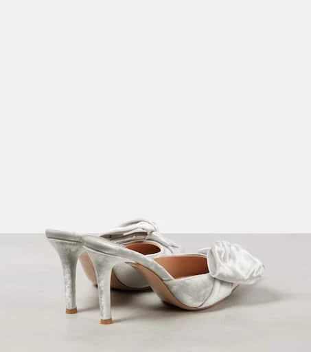 Gianvito Rossi 85 bow-detail velvet mules 2
