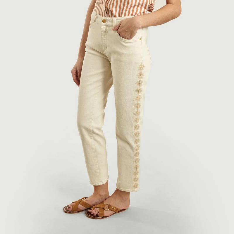 Closed Jay 7/8th Length Embroidered Jeans Crème CLOSED 2