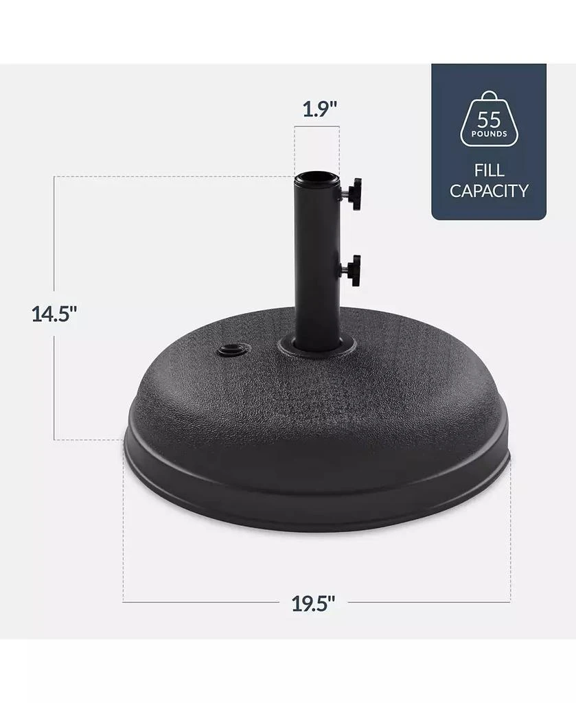 Best Choice Products Fillable Plastic Patio Umbrella Base Stand, Pole Holder w/ Adjustment Knob, Round Dome 2