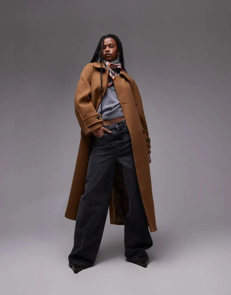 Mango Mango oversized wool jacket in brown 1