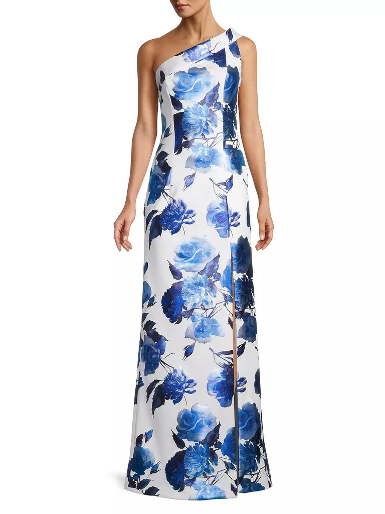 Black Halo Eve Dolan Floral One-Shoulder Gown 3