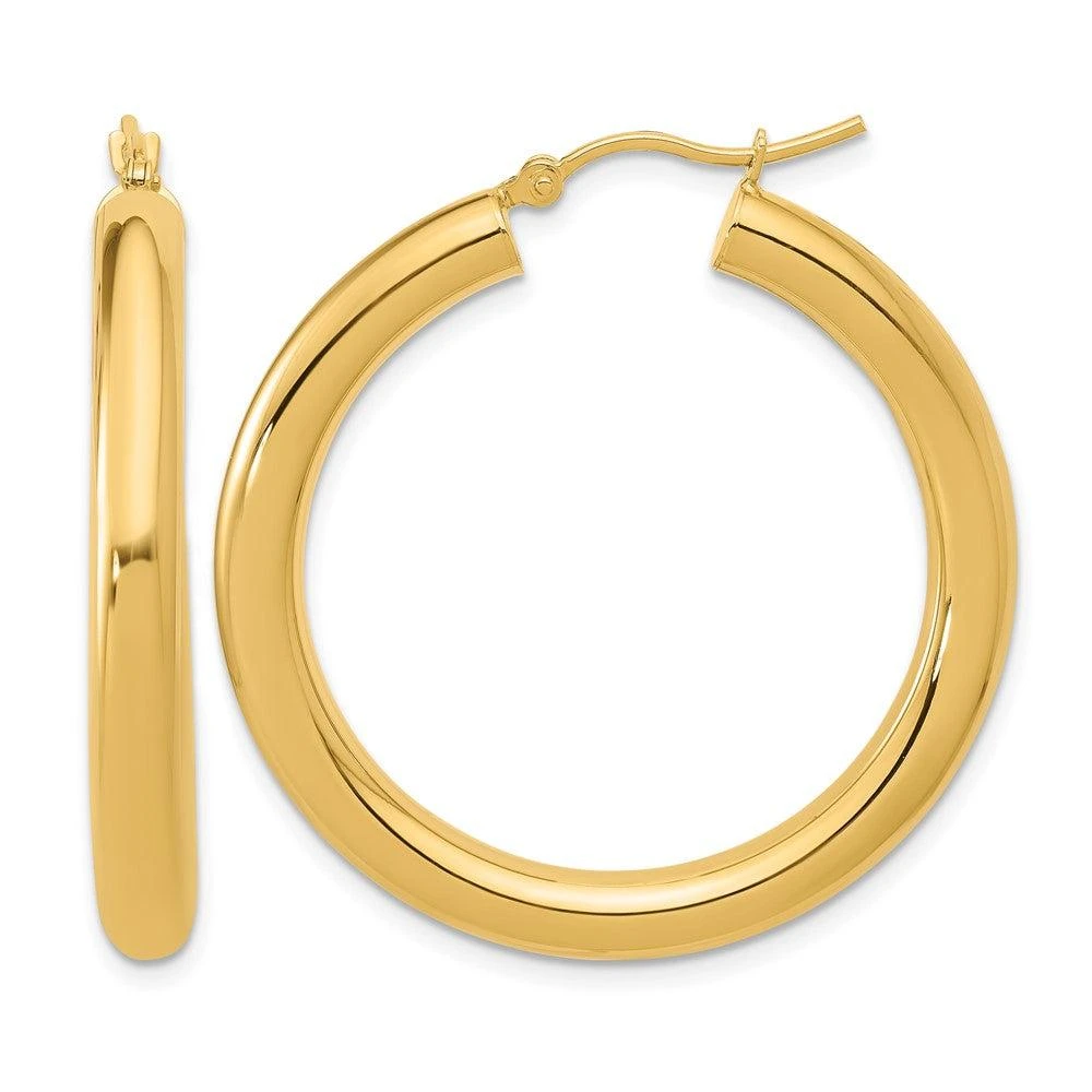 Diamond2Deal 14K Yellow Gold Lightweight Round Hoop Earrings