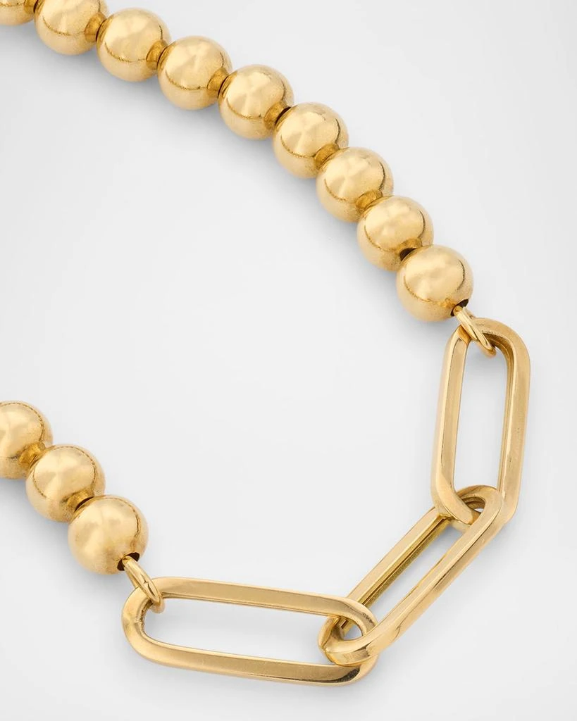 Fern Freeman Jewelry Yellow Gold Ball Chain and Triple Paper Clip Link Necklace 3