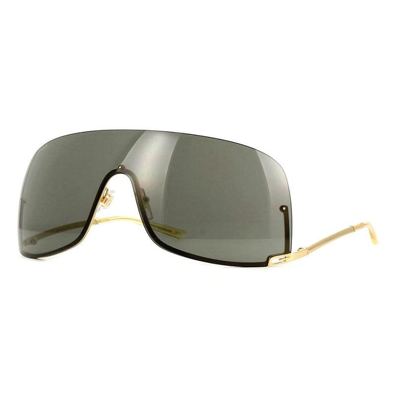 Gucci Gucci Shield Semi Rim, with a Gold frame and Grey lens.
