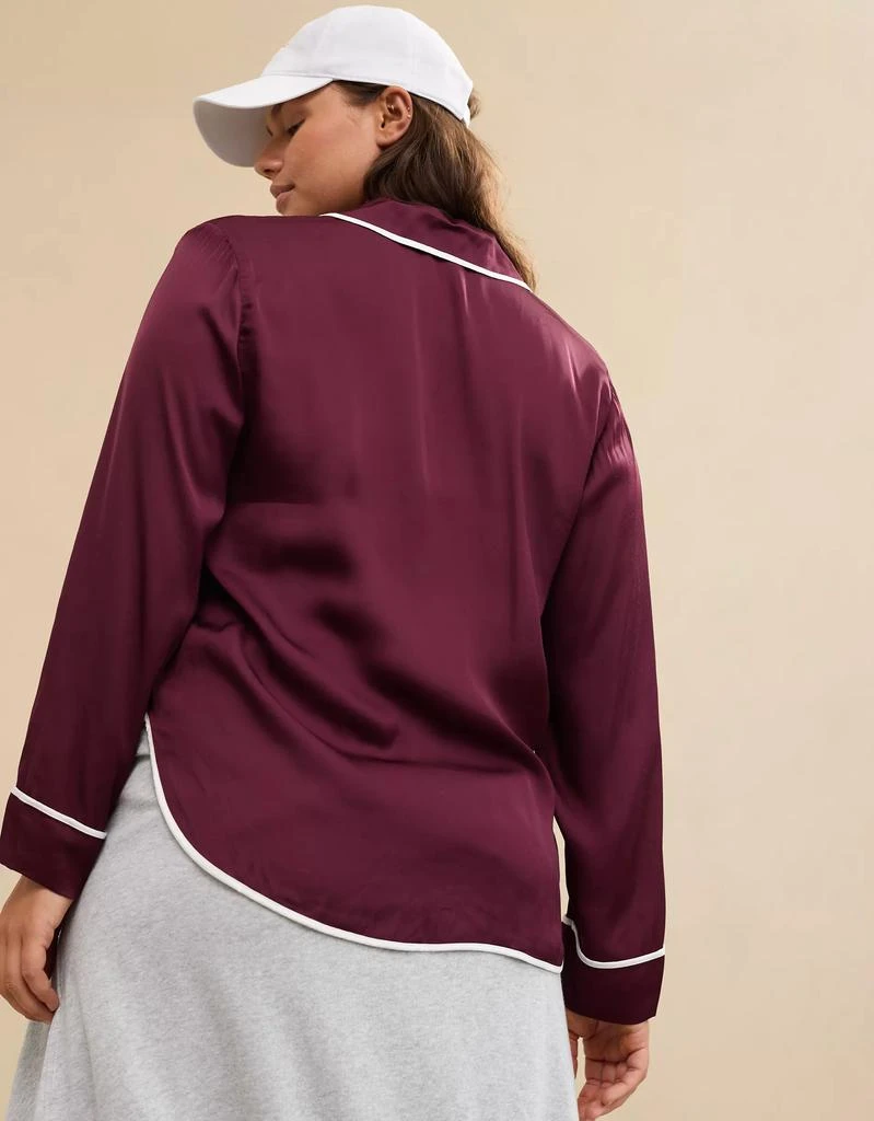 Aerie Aerie Off-Duty Satin Piping Shirt 3