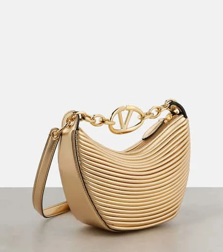 Valentino VLogo Moon Mini metallic leather tote bag 4