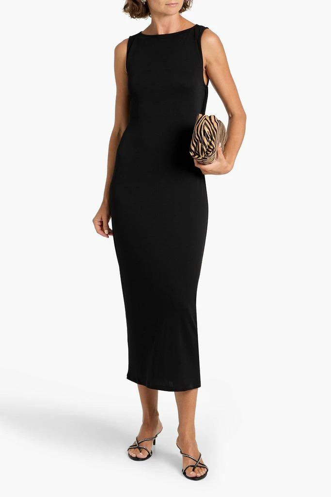 knee length dresses for ladies Beige Sculpted Frame Midi Dress main image 1