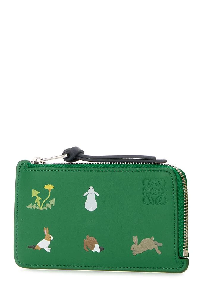 Loewe Grass green leather Loewe X Suna Fujita Bunny card holder 1