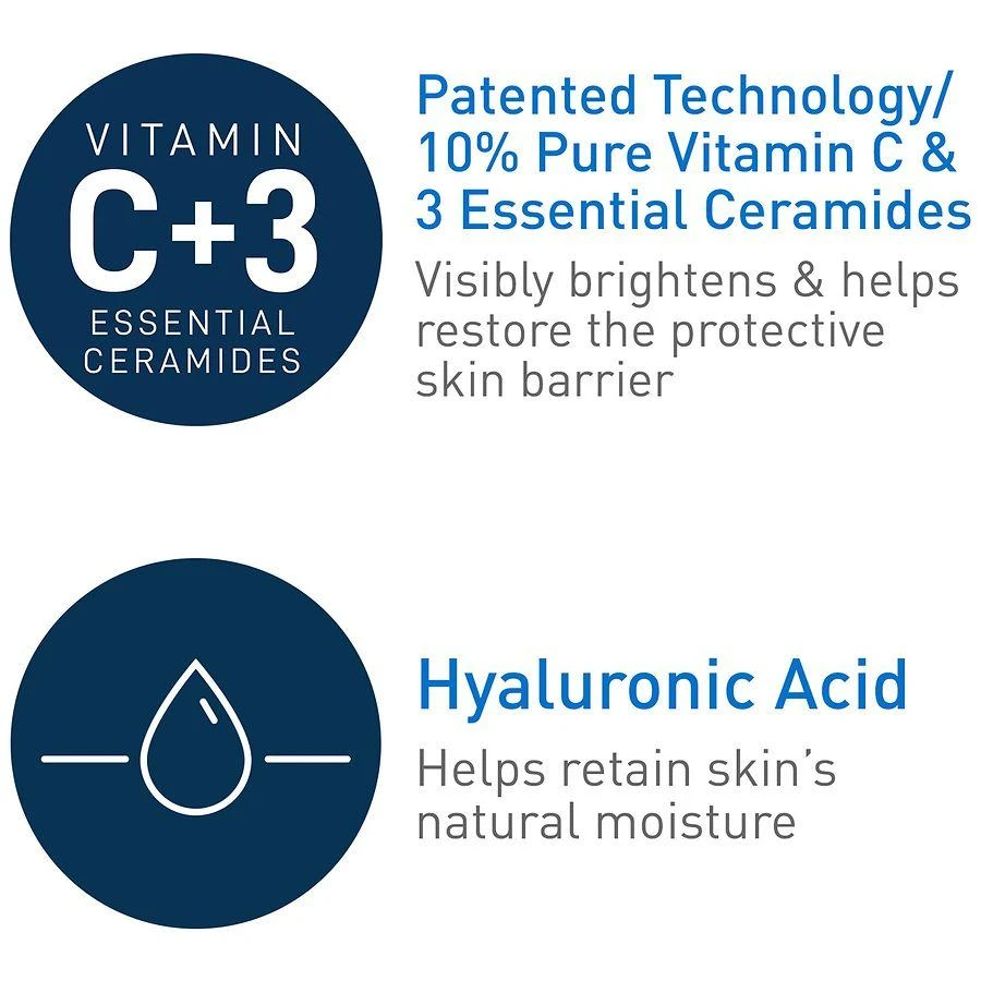 CeraVe Vitamin C Face Serum, Skin Brightening Serum with Hyaluronic Acid 5