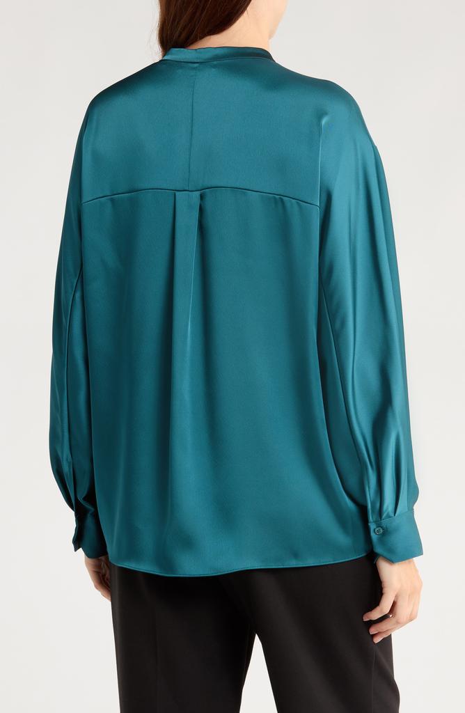 Vince Long Sleeve Satin Button-Up Shirt