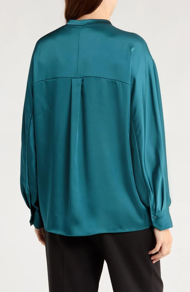 Vince Long Sleeve Satin Button-Up Shirt 2