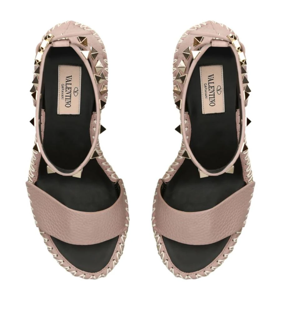 Valentino Leather Rockstud Espadrille Wedges 105 4
