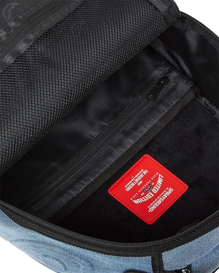 SprayGround Shark Smash Denim DLXS Embossed Backpack 8