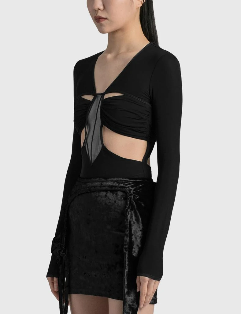 Nensi Dojaka Gathered Bra Long Sleeve Bodysuit 3