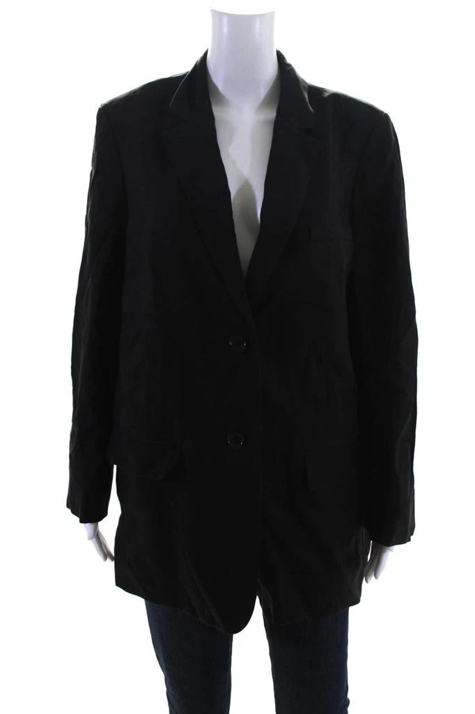 Everlane Womens The Cotton Linen Blazer Black 1