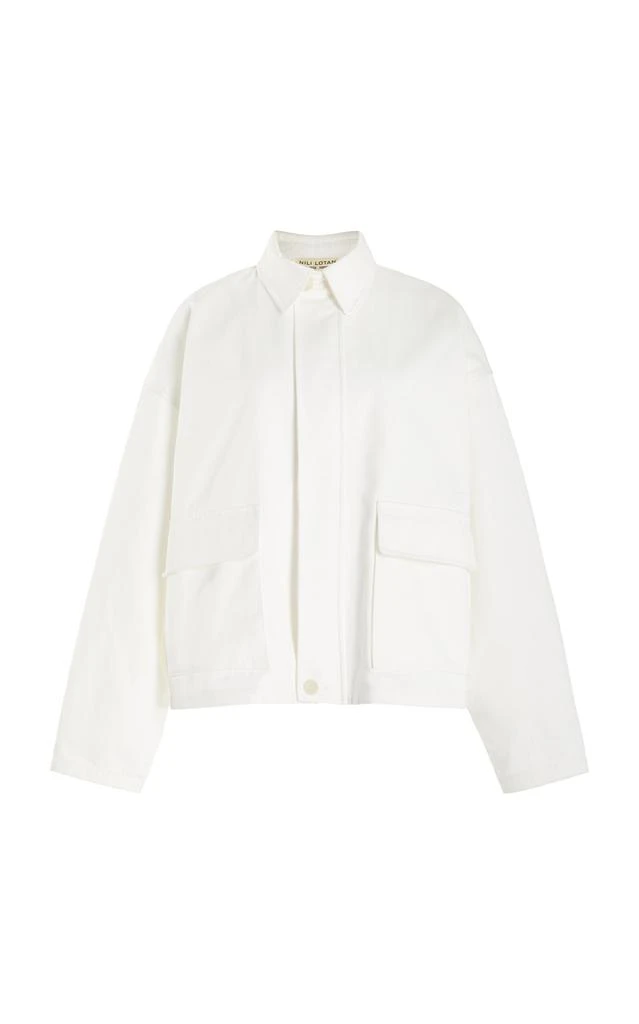 Nili Lotan NILI LOTAN - Lio Oversized Cotton Jacket - White - S - Moda Operandi 1