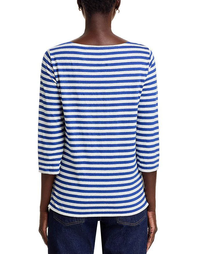 MAJESTIC FILATURES Striped Three Quarter Sleeve Tee 3