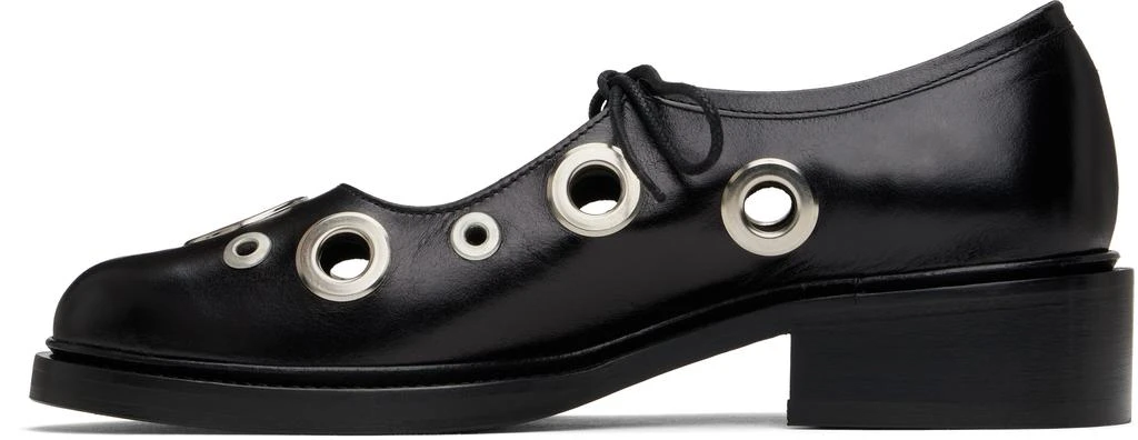 Nicole Saldaña Black Fabiana Eyelet Loafers 3
