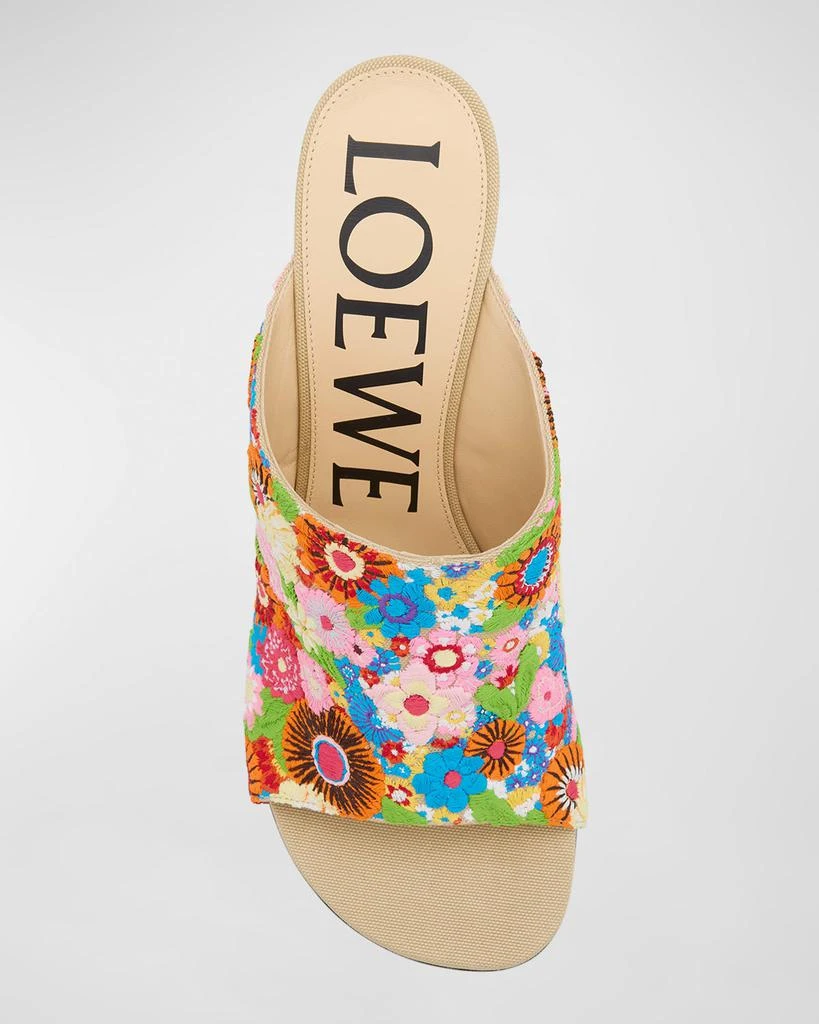 Loewe Calle Floral Embroidered Mule Sandals 6