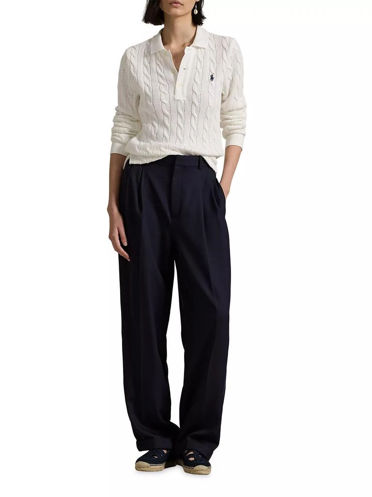 Ralph Lauren Cable-Knit Long-Sleeve Polo Sweater 2