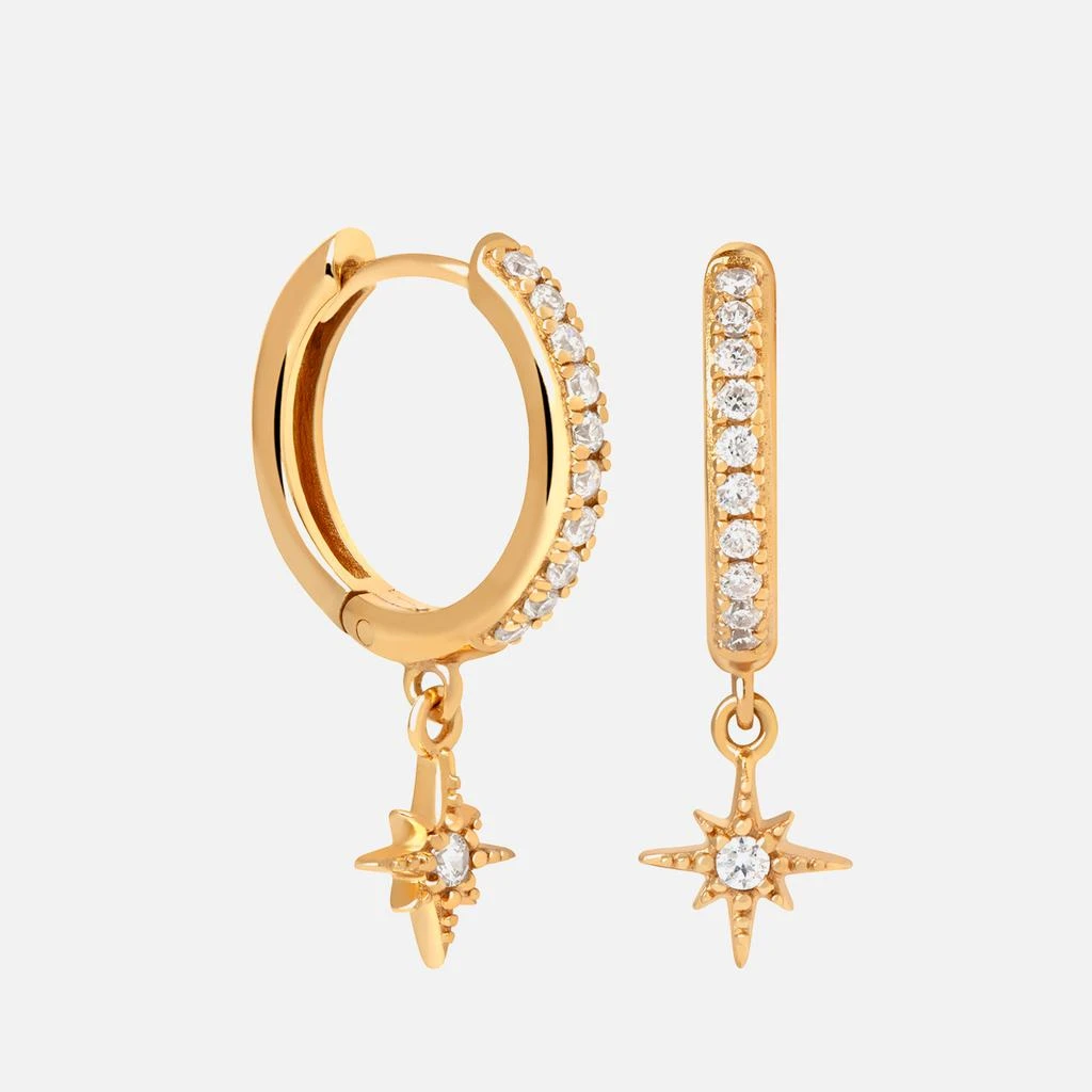 ASTRID & MIYU Crystal Star Gold-Plated Hoop Earrings 1
