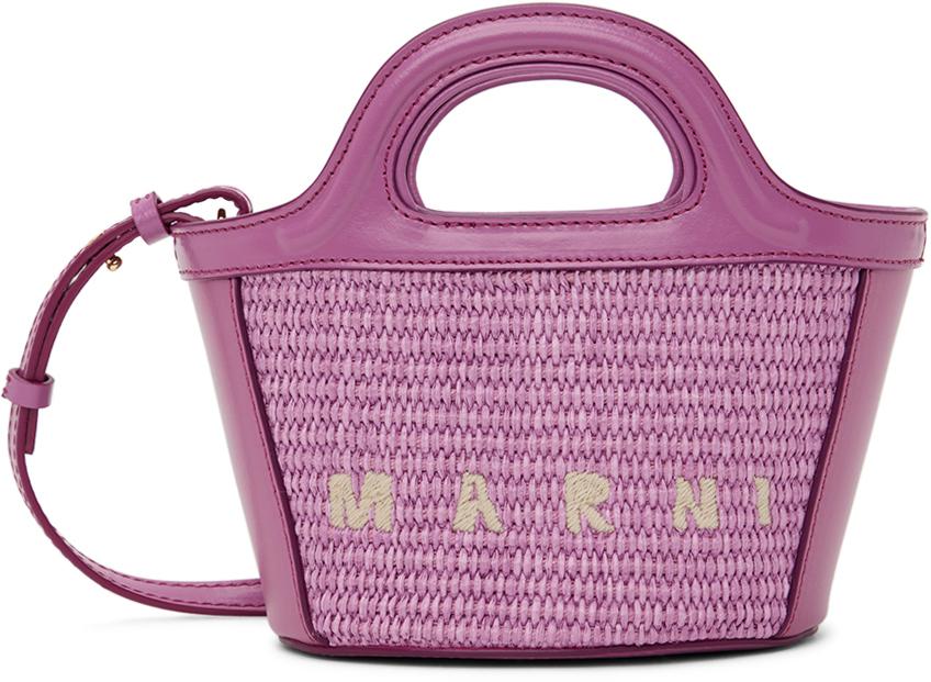 Marni Kids Purple Tropicalia Micro Tote