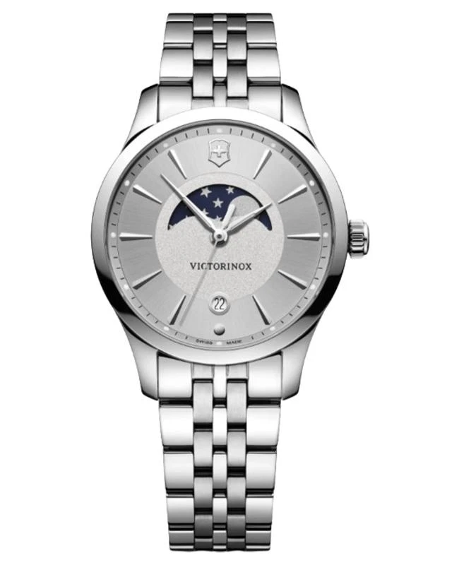 Swiss Army Victorinox Swiss Army Alliance Quartz Moonphase Silver Dial Steel Women's Watch 241833 1
