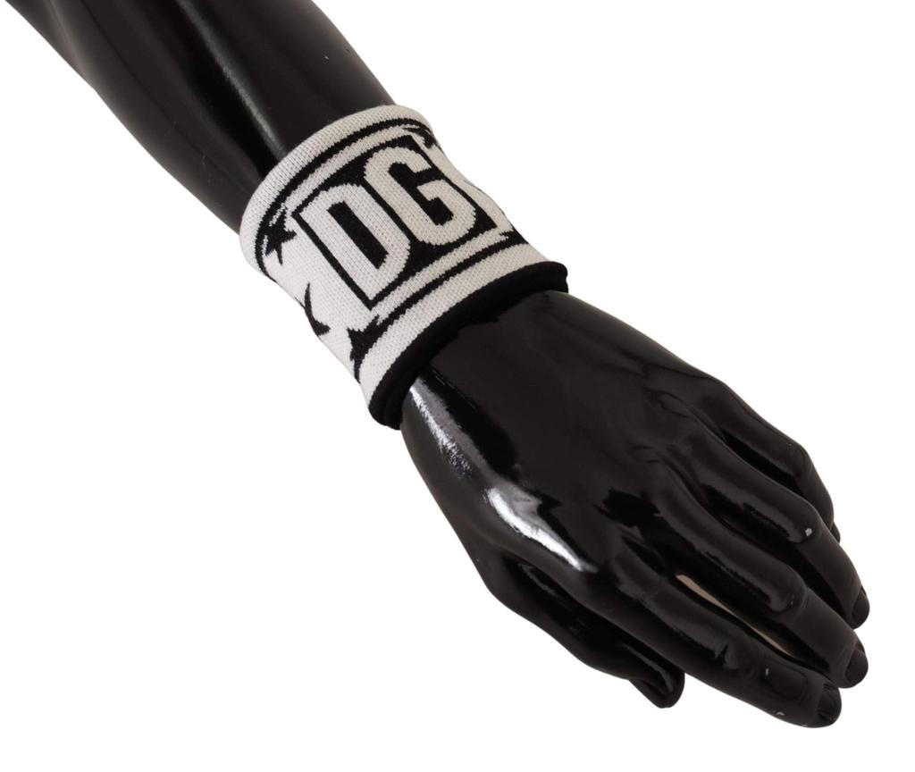 Dolce & Gabbana Dolce & Gabbana White Black Wool Logo #DGMILLENNIALS Wristband