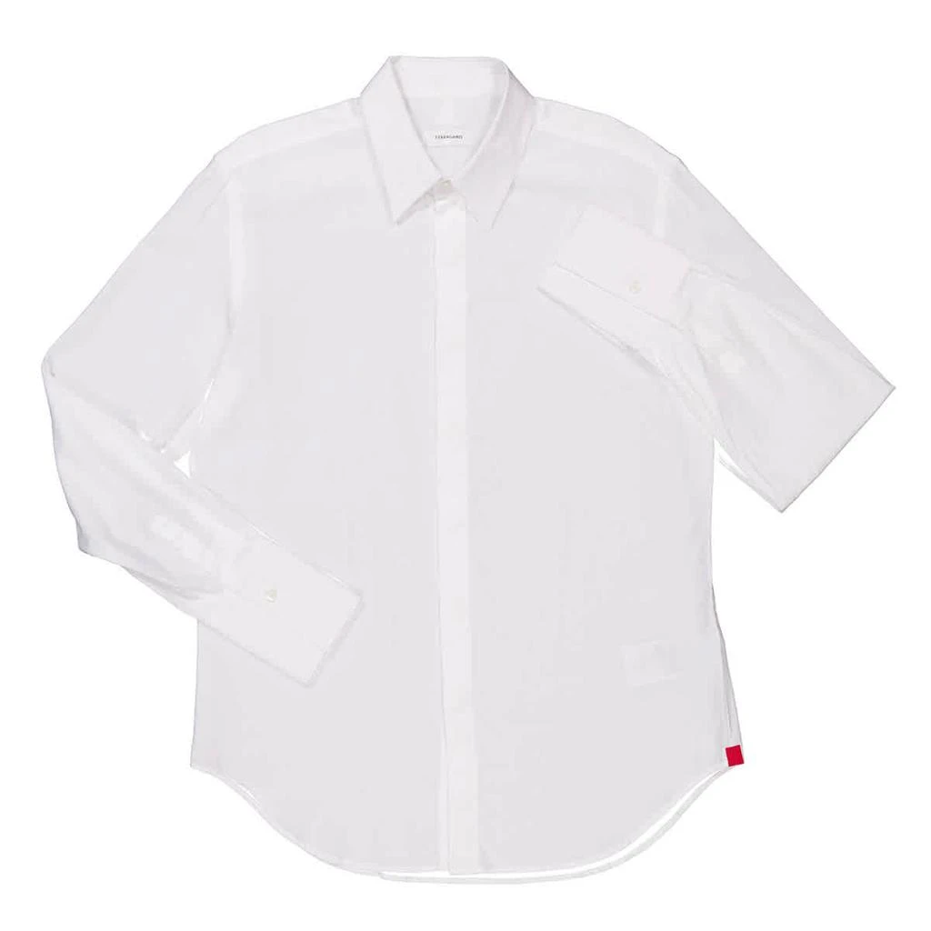 Salvatore Ferragamo Ferragamo Logo Jacquard Long-Sleeved Sport Shirt 1