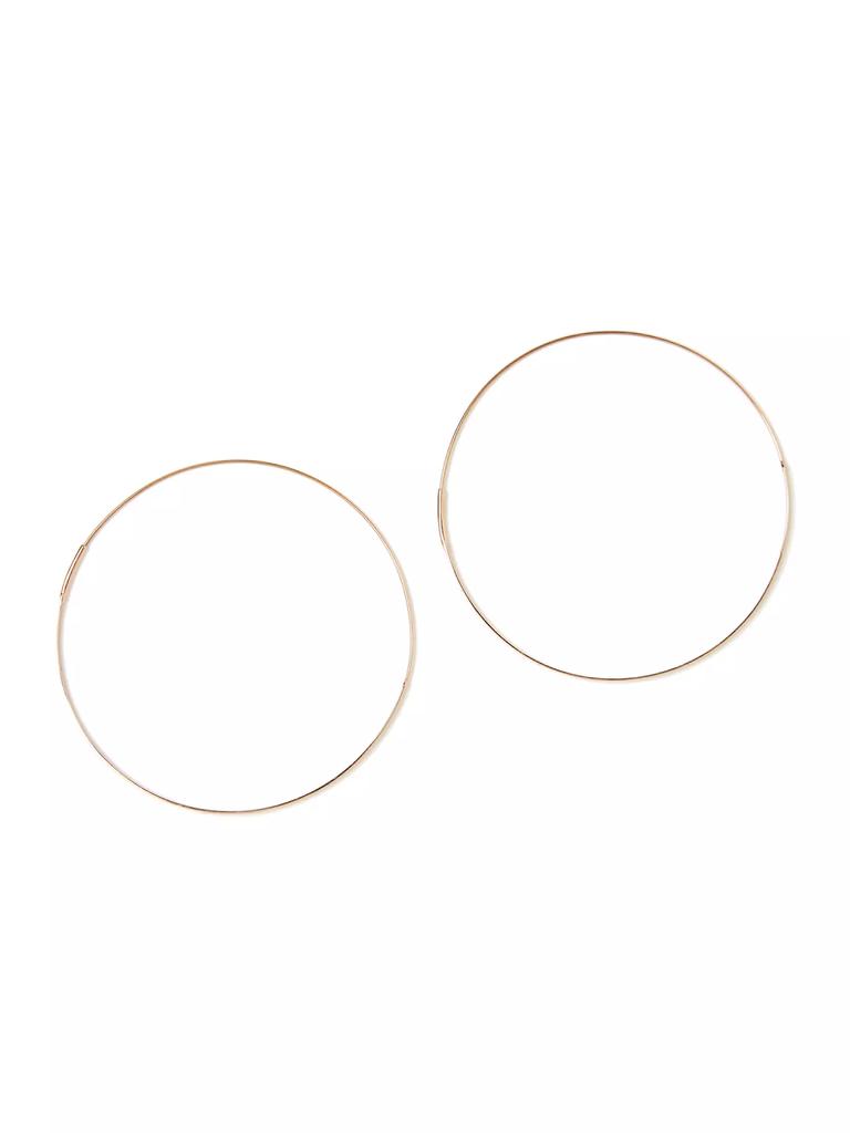 LANA Large Flat Magic 14K Rose Gold Hoop Earrings/2.5"