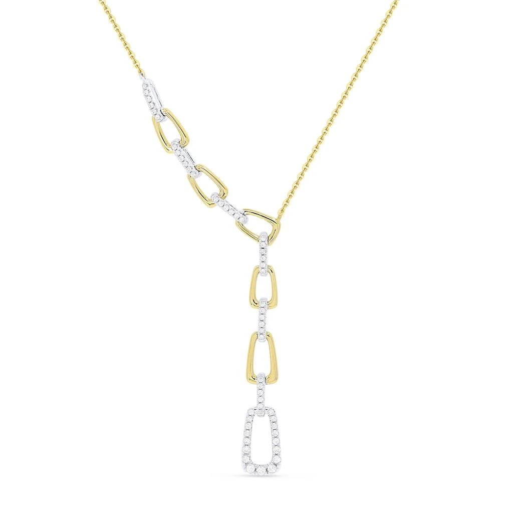 SSELECTS 0.24Ct Diamond Necklace In 14K White And Yellow Gold 1