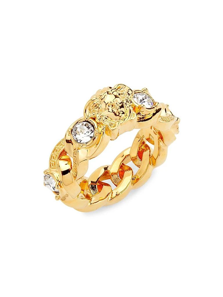 Versace Goldtone Or Silvertone 
Glass Crystal Ring