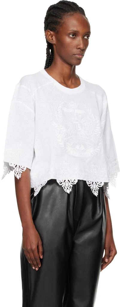 Balmain White Emblem Baseball T-shirt 2