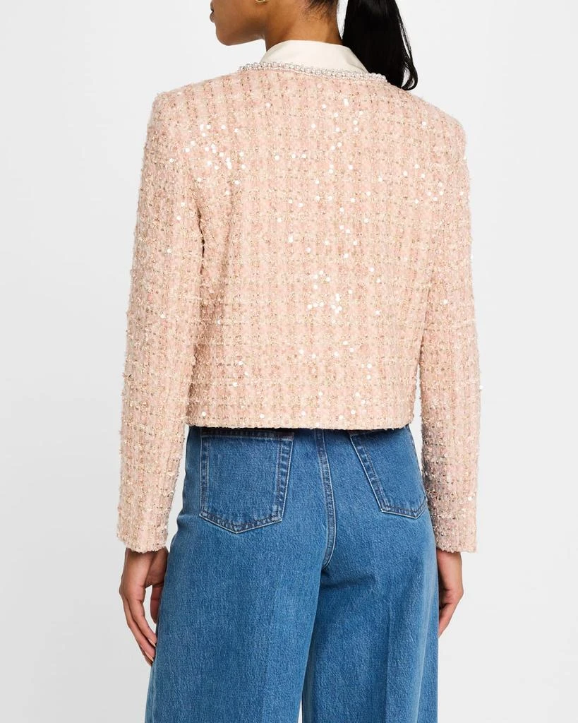 Alice + Olivia Kidman Embellished Plaid Tweed Boxy Jacket 3
