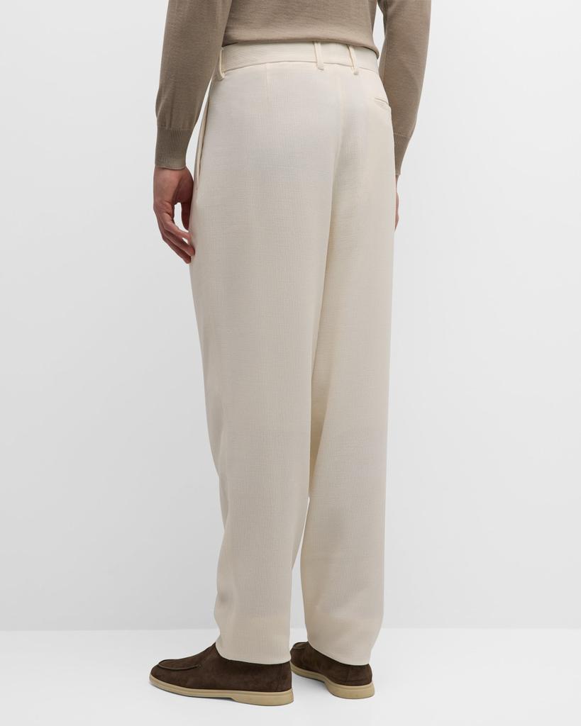 Giorgio Armani Men's Pleated Wool-Blend Suit Pants - Suits - Free