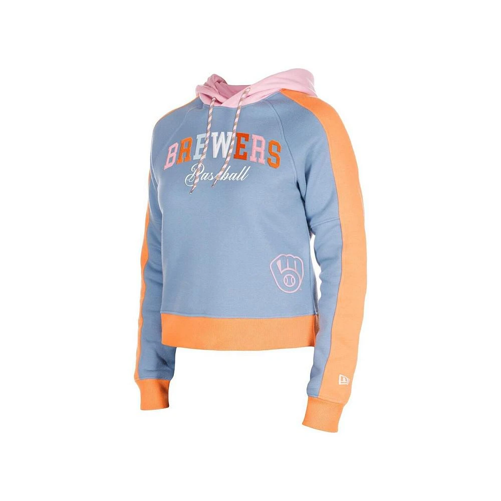 New Era Women's Light Blue Milwaukee Brewers Fashion Color Pop Pullover Hoodie 4