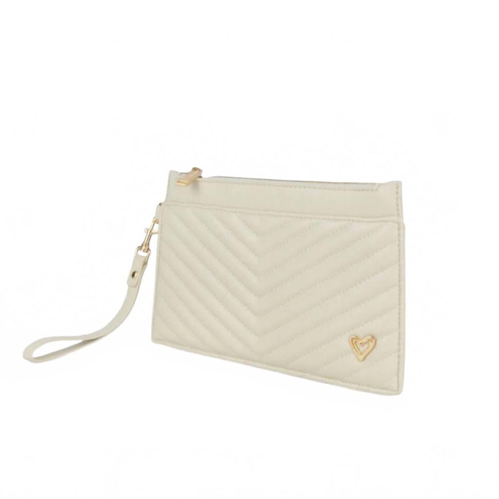 preneLOVE Women's Aberdeen Wallet Wristlet In Cream