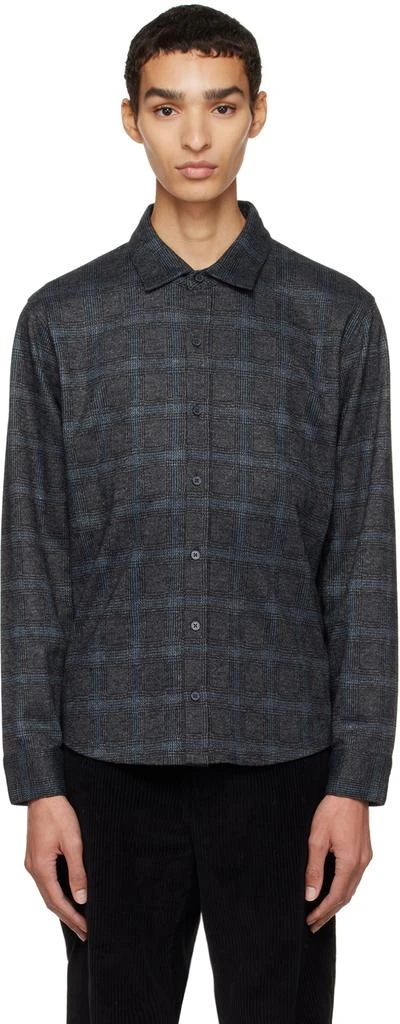 Vince Black Plaid Jacquard Shirt 1