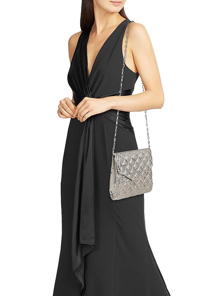 Whiting & Davis Stevie Brass Mesh Clutch