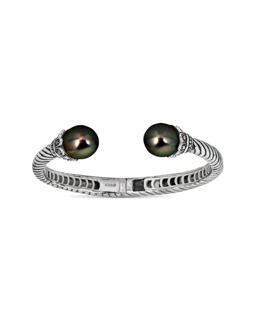 BELPEARL Silver 12mm Tahitian Bangle Bracelet 1