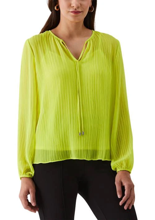 Rafaella Womens Pleated Balloon Sleeve Blouse 1
