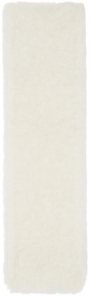 Acne Studios White Narrow Fluffy Scarf 2
