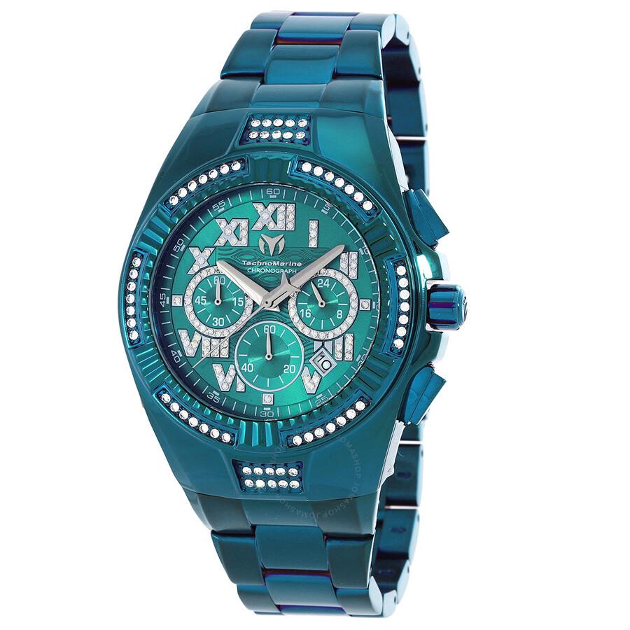 TechnoMarine Cruise Chronograph Quartz Crystal Green Dial Men's Watch TM-121233
