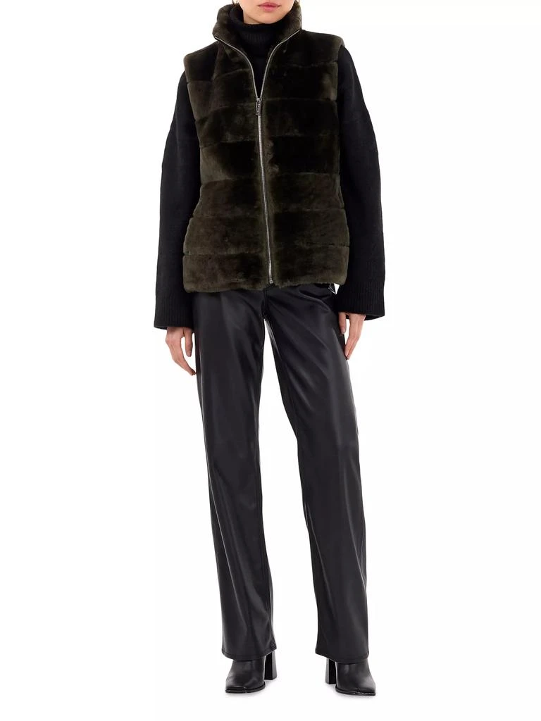 Gorski Shearling Lamb Zip Vest with Quilted Back 2