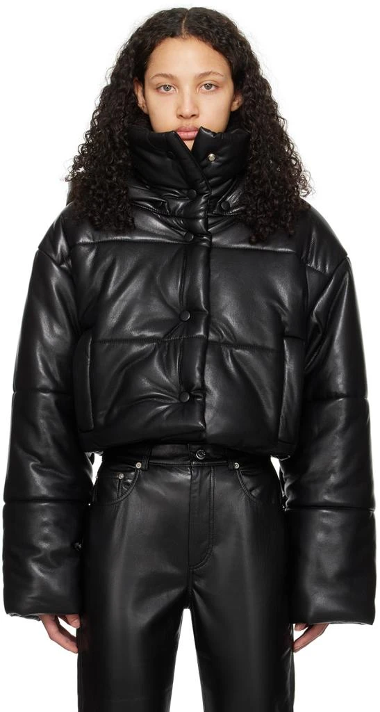 Nanushka Black Aveline Vegan Leather Jacket 1